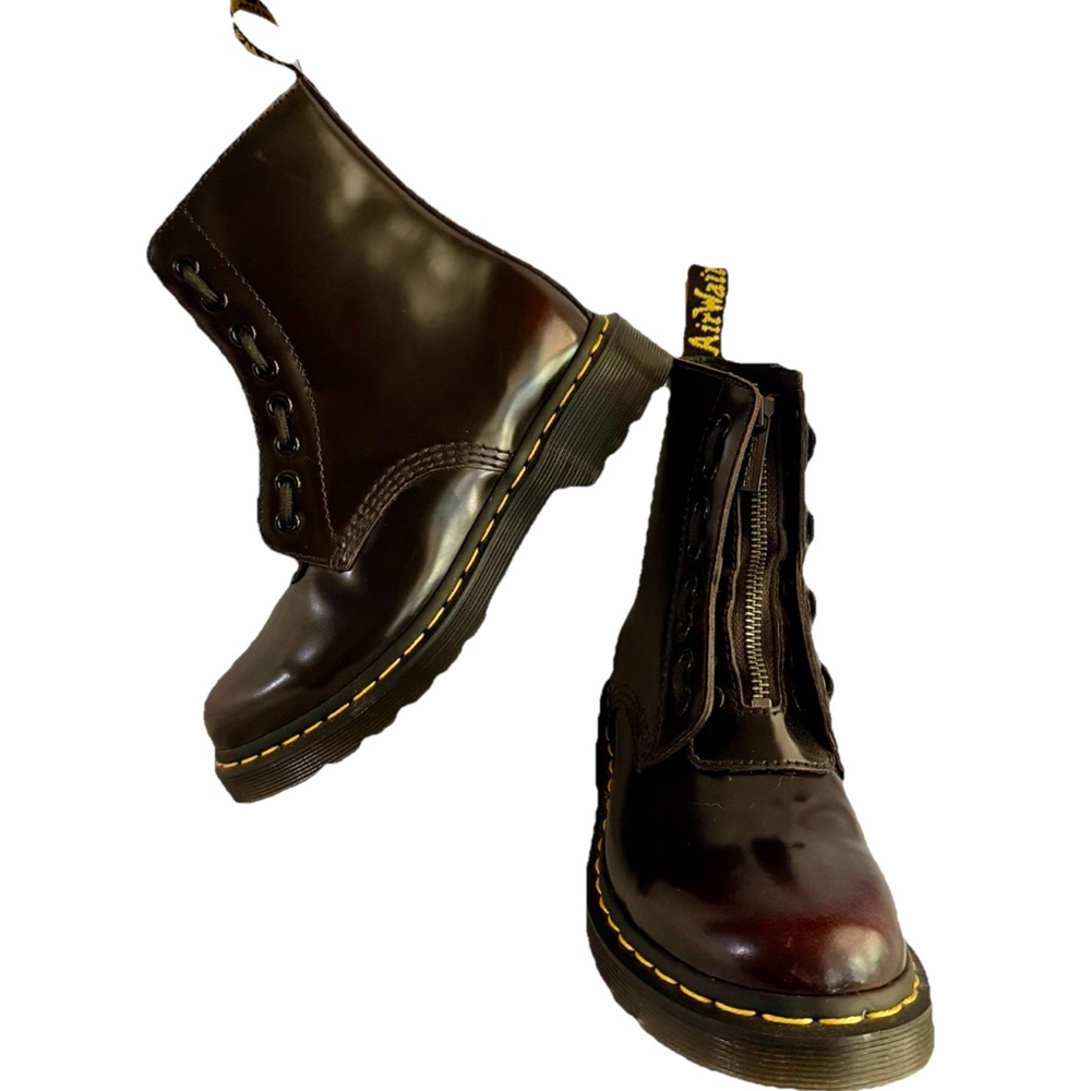 DR. MARTENS 1460 Twin Zip Combat Boots Women’s Girls Brown Size 6 Worn Once - Picture 15 of 15